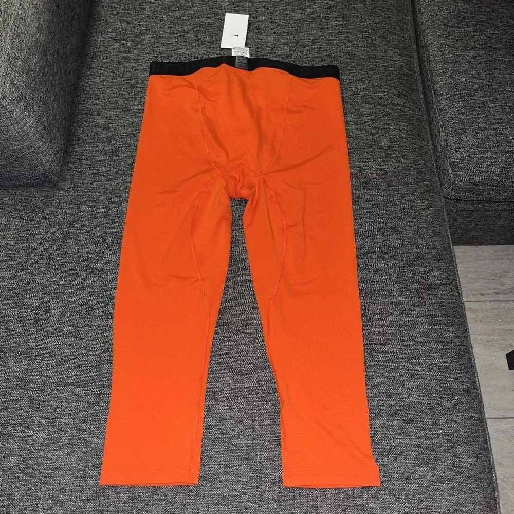 Nike Pro Padded Pants Mens 2XL Tall Orange NBA Basketball AA0756-891 Leggings